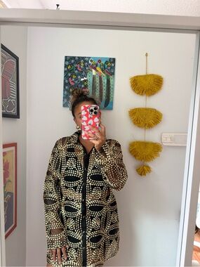 Chicos Sheer embroidered jacket